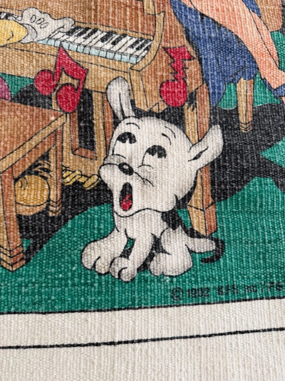 Vintage Rectangular Woven Betty Boop Rug Wall Hanging Multicolor Collectible - Picture 5 of 11